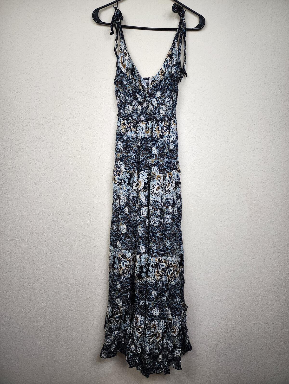 Free People Paisley Boho Smocked Midi Dress